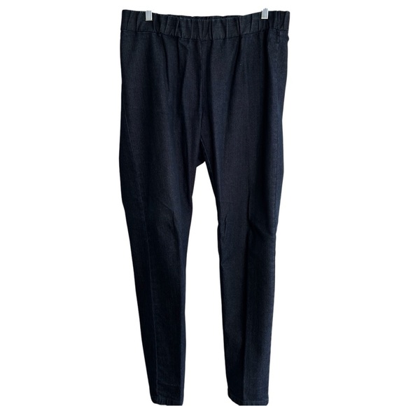 Soft Surroundings Jeans Large Ultimate Pull-On Elastic Waist Denim Dark Wash - Picture 1 of 14